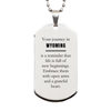 Moving to Wyoming Gifts, Reminder that life is full of new beginnings, Wyoming Christmas Friendship Silver Dog Tag For Men, Women, Friends, Coworkers