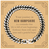 Moving to New Hampshire Gifts, Reminder that life is full of new beginnings, New Hampshire Christmas Friendship Cuban Link Chain Bracelet For Men, Women, Friends, Coworkers