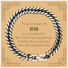 Moving to Utah Gifts, Reminder that life is full of new beginnings, Utah Christmas Friendship Cuban Link Chain Bracelet For Men, Women, Friends, Coworkers
