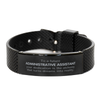 To a Future Administrative Assistant Gifts, Turns dreams into reality, Graduation Gifts for New Administrative Assistant, Christmas Inspirational Black Shark Mesh Bracelet For Men, Women
