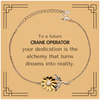 To a Future Crane Operator Gifts, Turns dreams into reality, Graduation Gifts for New Crane Operator, Christmas Inspirational Sunflower Bracelet For Men, Women