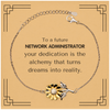 To a Future Network Administrator Gifts, Turns dreams into reality, Graduation Gifts for New Network Administrator, Christmas Inspirational Sunflower Bracelet For Men, Women