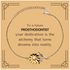 To a Future Prosthodontist Gifts, Turns dreams into reality, Graduation Gifts for New Prosthodontist, Christmas Inspirational Sunflower Bracelet For Men, Women