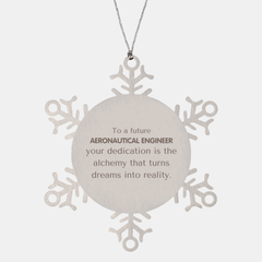 To a Future Aeronautical Engineer Gifts, Turns dreams into reality, Graduation Gifts for New Aeronautical Engineer, Christmas Inspirational Snowflake Ornament For Men, Women