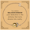 To a Future Real Estate Investor Gifts, Turns dreams into reality, Graduation Gifts for New Real Estate Investor, Christmas Inspirational Sunflower Bracelet For Men, Women