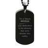 To a Future Obstetrician Gifts, Turns dreams into reality, Graduation Gifts for New Obstetrician, Christmas Inspirational Black Dog Tag For Men, Women