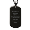 To a Future Office Clerk Gifts, Turns dreams into reality, Graduation Gifts for New Office Clerk, Christmas Inspirational Black Dog Tag For Men, Women