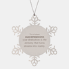 To a Future Sales Representative Gifts, Turns dreams into reality, Graduation Gifts for New Sales Representative, Christmas Inspirational Snowflake Ornament For Men, Women