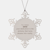 To a Future Writer Gifts, Turns dreams into reality, Graduation Gifts for New Writer, Christmas Inspirational Snowflake Ornament For Men, Women