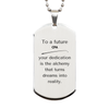 To a Future CPA Gifts, Turns dreams into reality, Graduation Gifts for New CPA, Christmas Inspirational Silver Dog Tag For Men, Women