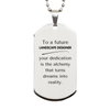 To a Future Landscape Designer Gifts, Turns dreams into reality, Graduation Gifts for New Landscape Designer, Christmas Inspirational Silver Dog Tag For Men, Women
