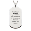To a Future Millwright Gifts, Turns dreams into reality, Graduation Gifts for New Millwright, Christmas Inspirational Silver Dog Tag For Men, Women