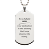 To a Future Model Gifts, Turns dreams into reality, Graduation Gifts for New Model, Christmas Inspirational Silver Dog Tag For Men, Women