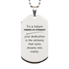 To a Future Parking Lot Attendant Gifts, Turns dreams into reality, Graduation Gifts for New Parking Lot Attendant, Christmas Inspirational Silver Dog Tag For Men, Women