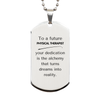 To a Future Physical Therapist Gifts, Turns dreams into reality, Graduation Gifts for New Physical Therapist, Christmas Inspirational Silver Dog Tag For Men, Women