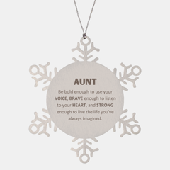 Aunt Snowflake Ornament, Live the life you've always imagined, Inspirational Gifts For Aunt, Birthday Christmas Motivational Gifts For Aunt