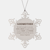 Godmother Snowflake Ornament, Live the life you've always imagined, Inspirational Gifts For Godmother, Birthday Christmas Motivational Gifts For Godmother