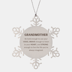 Grandmother Snowflake Ornament, Live the life you've always imagined, Inspirational Gifts For Grandmother, Birthday Christmas Motivational Gifts For Grandmother