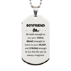 Boyfriend Silver Dog Tag, Live the life you've always imagined, Inspirational Gifts For Boyfriend, Birthday Christmas Motivational Gifts For Boyfriend