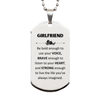 Girlfriend Silver Dog Tag, Live the life you've always imagined, Inspirational Gifts For Girlfriend, Birthday Christmas Motivational Gifts For Girlfriend