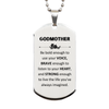 Godmother Silver Dog Tag, Live the life you've always imagined, Inspirational Gifts For Godmother, Birthday Christmas Motivational Gifts For Godmother
