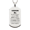 Godson Silver Dog Tag, Live the life you've always imagined, Inspirational Gifts For Godson, Birthday Christmas Motivational Gifts For Godson