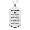 Grandpa Silver Dog Tag, Live the life you've always imagined, Inspirational Gifts For Grandpa, Birthday Christmas Motivational Gifts For Grandpa
