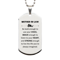 Mother-In-Law Silver Dog Tag, Live the life you've always imagined, Inspirational Gifts For Mother-In-Law, Birthday Christmas Motivational Gifts For Mother-In-Law