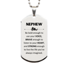 Nephew Silver Dog Tag, Live the life you've always imagined, Inspirational Gifts For Nephew, Birthday Christmas Motivational Gifts For Nephew