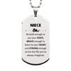 Niece Silver Dog Tag, Live the life you've always imagined, Inspirational Gifts For Niece, Birthday Christmas Motivational Gifts For Niece