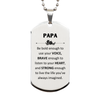 Papa Silver Dog Tag, Live the life you've always imagined, Inspirational Gifts For Papa, Birthday Christmas Motivational Gifts For Papa