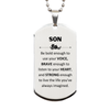 Son Silver Dog Tag, Live the life you've always imagined, Inspirational Gifts For Son, Birthday Christmas Motivational Gifts For Son