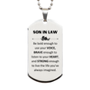 Son In Law Silver Dog Tag, Live the life you've always imagined, Inspirational Gifts For Son In Law, Birthday Christmas Motivational Gifts For Son In Law