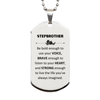 Stepbrother Silver Dog Tag, Live the life you've always imagined, Inspirational Gifts For Stepbrother, Birthday Christmas Motivational Gifts For Stepbrother