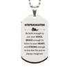 Stepdaughter Silver Dog Tag, Live the life you've always imagined, Inspirational Gifts For Stepdaughter, Birthday Christmas Motivational Gifts For Stepdaughter