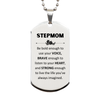 Stepmom Silver Dog Tag, Live the life you've always imagined, Inspirational Gifts For Stepmom, Birthday Christmas Motivational Gifts For Stepmom