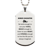 Bonus Daughter Silver Dog Tag, Live the life you've always imagined, Inspirational Gifts For Bonus Daughter, Birthday Christmas Motivational Gifts For Bonus Daughter