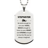 Stepsister Silver Dog Tag, Live the life you've always imagined, Inspirational Gifts For Stepsister, Birthday Christmas Motivational Gifts For Stepsister