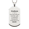 Cute Godson Gifts, Every day with you feels like a gift, Lovely Godson Silver Dog Tag, Birthday Christmas Unique Gifts For Godson