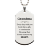Cute Grandma Gifts, Every day with you feels like a gift, Lovely Grandma Silver Dog Tag, Birthday Christmas Unique Gifts For Grandma