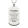 Cute Grandpa Gifts, Every day with you feels like a gift, Lovely Grandpa Silver Dog Tag, Birthday Christmas Unique Gifts For Grandpa