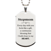 Cute Stepmom Gifts, Every day with you feels like a gift, Lovely Stepmom Silver Dog Tag, Birthday Christmas Unique Gifts For Stepmom