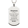 Cute Stepson Gifts, Every day with you feels like a gift, Lovely Stepson Silver Dog Tag, Birthday Christmas Unique Gifts For Stepson