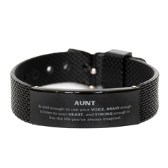 Aunt Black Shark Mesh Bracelet, Live the life you've always imagined, Inspirational Gifts For Aunt, Birthday Christmas Motivational Gifts For Aunt