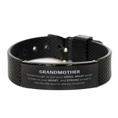 Grandmother Black Shark Mesh Bracelet, Live the life you've always imagined, Inspirational Gifts For Grandmother, Birthday Christmas Motivational Gifts For Grandmother
