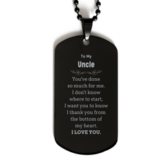 To My Uncle Gifts, I thank you from the bottom of my heart, Thank You Black Dog Tag For Uncle, Birthday Christmas Cute Uncle Gifts