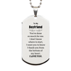 To My Boyfriend Gifts, I thank you from the bottom of my heart, Thank You Silver Dog Tag For Boyfriend, Birthday Christmas Cute Boyfriend Gifts