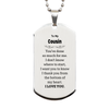 To My Cousin Gifts, I thank you from the bottom of my heart, Thank You Silver Dog Tag For Cousin, Birthday Christmas Cute Cousin Gifts