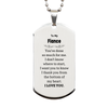 To My Fiance Gifts, I thank you from the bottom of my heart, Thank You Silver Dog Tag For Fiance, Birthday Christmas Cute Fiance Gifts