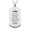 To My Grandpa Gifts, I thank you from the bottom of my heart, Thank You Silver Dog Tag For Grandpa, Birthday Christmas Cute Grandpa Gifts